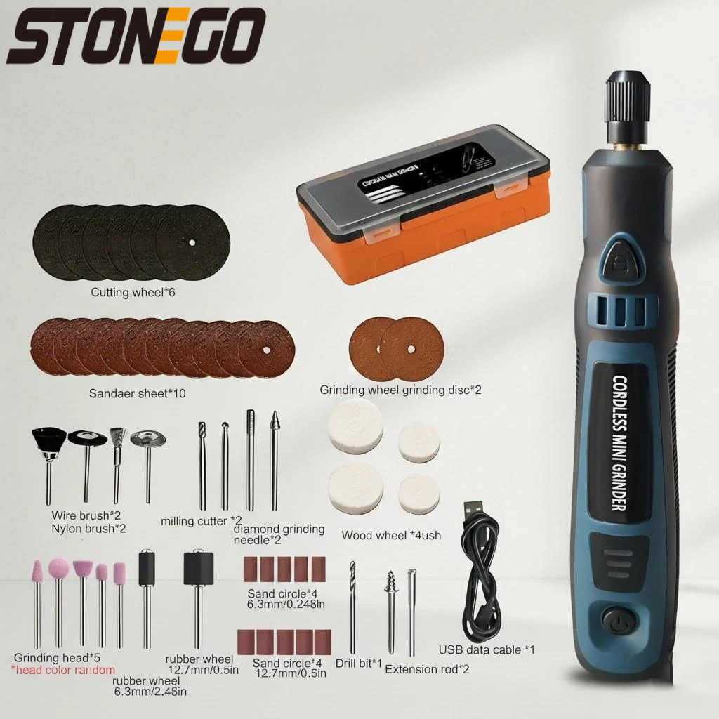 Power Tools Kits - เครื่องแกะสลักไฟฟ้าแบบชาร์จไฟได้ผ่านพอร์ต Mini USB เครื่องเจียรแบบพกพา สำหรับขัดหยก ชุดเครื่องมือ