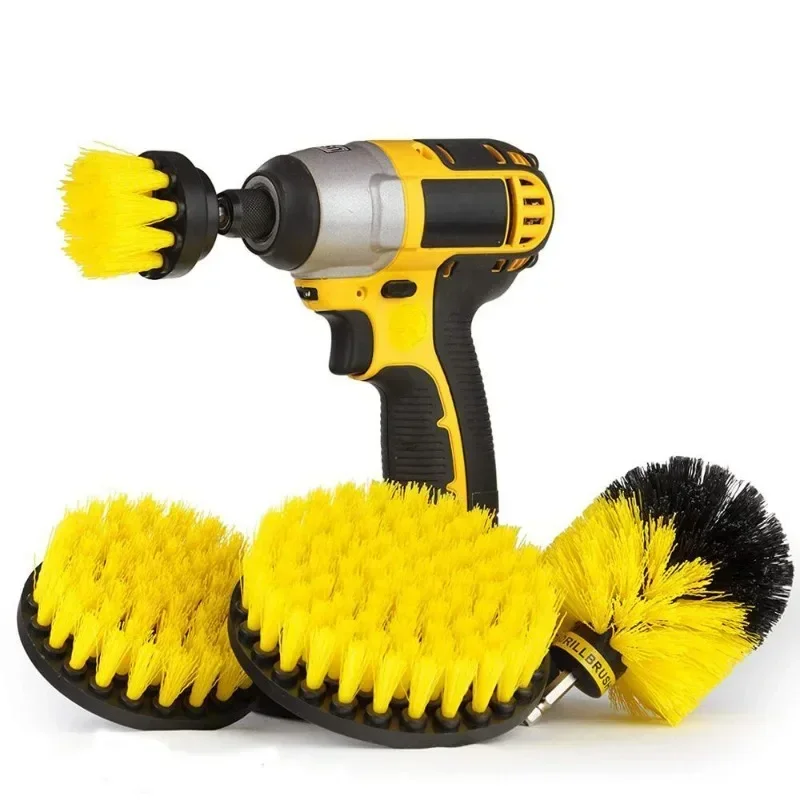Power Tools Yellow - แปรงทำความสะอาดไฟฟ้า หัวแปรงสำหรับสว่าน แปรงทำความสะอาดพื้น แปรงดิสก์ แปรงกำจัดฝุ่น ขัดเงา