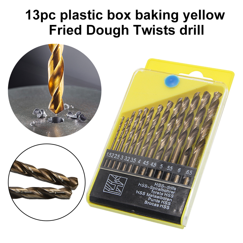 Power Tools Yellow - ดอกสว่านเจาะเหล็ก HSS สีเหลือง แบบเกลียว สำหรับงานไม้ พร้อมด้ามจับตรง