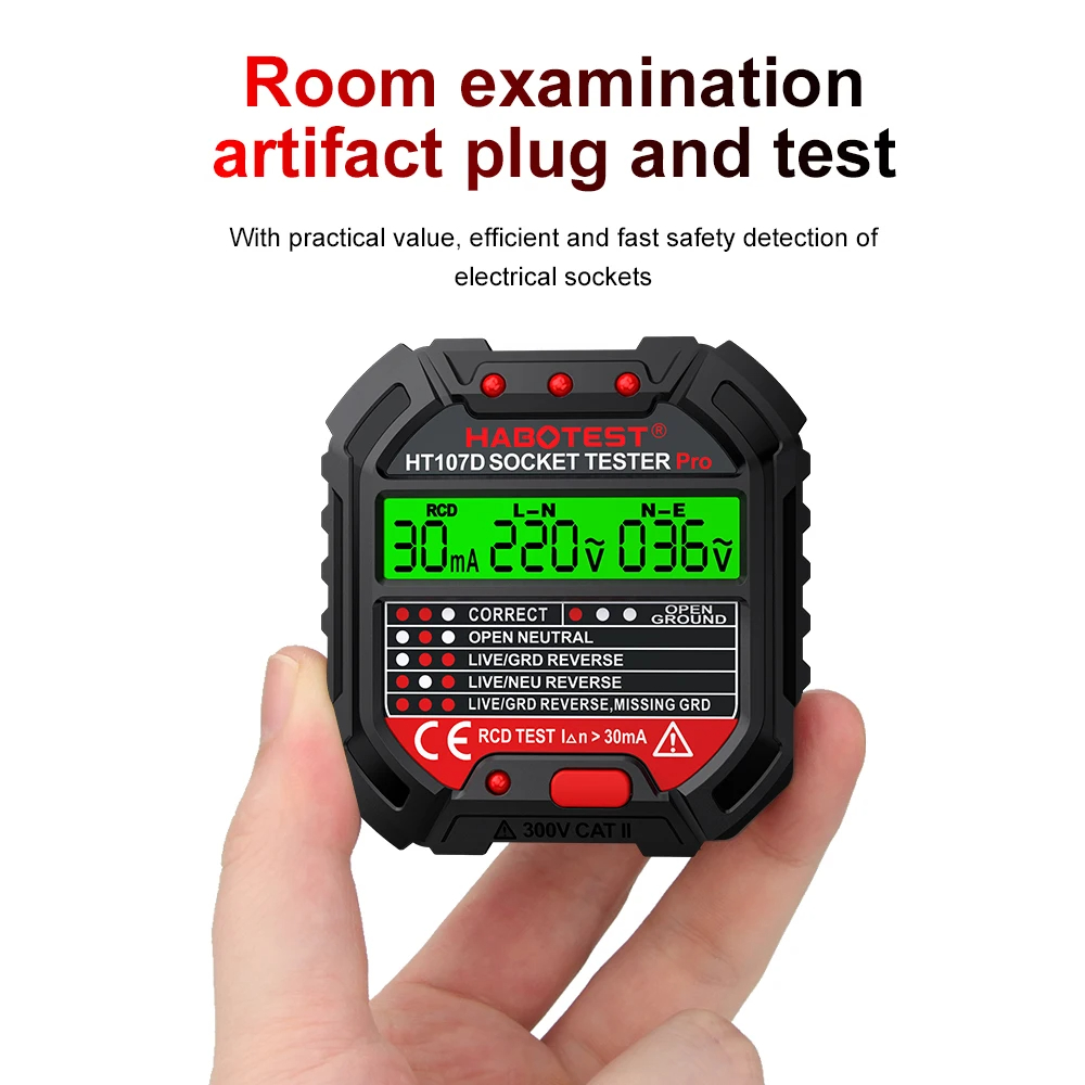 Power Tools Uk Review - HT106/HT107 Digital Outlet SOCKET Detector ซ็อกเก็ตทดสอบแรงดันไฟฟ้าเครื่องทดสอบ