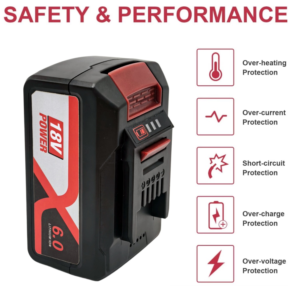 Power Tools Einhell - สำหรับแบตเตอรี่ทดแทน EINHELL EIN18C2 6Ah แบตเตอรี่ลิเธียมไอออน 18V