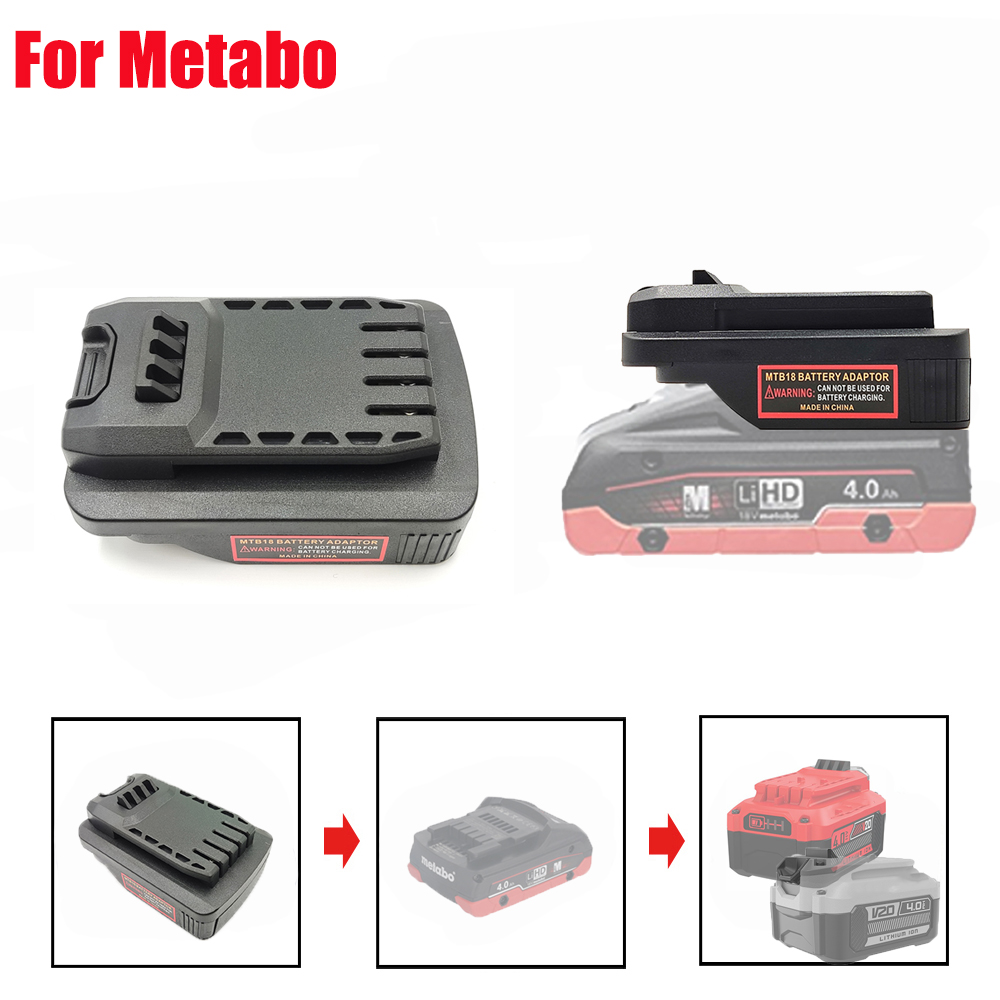 Power Tools Stanley - อะแดปเตอร์แบตเตอรี่สำหรับเครื่องมือ CRAFTSMAN/Stanley 18/20V สำหรับแบตเตอรี่ Metabo 18V