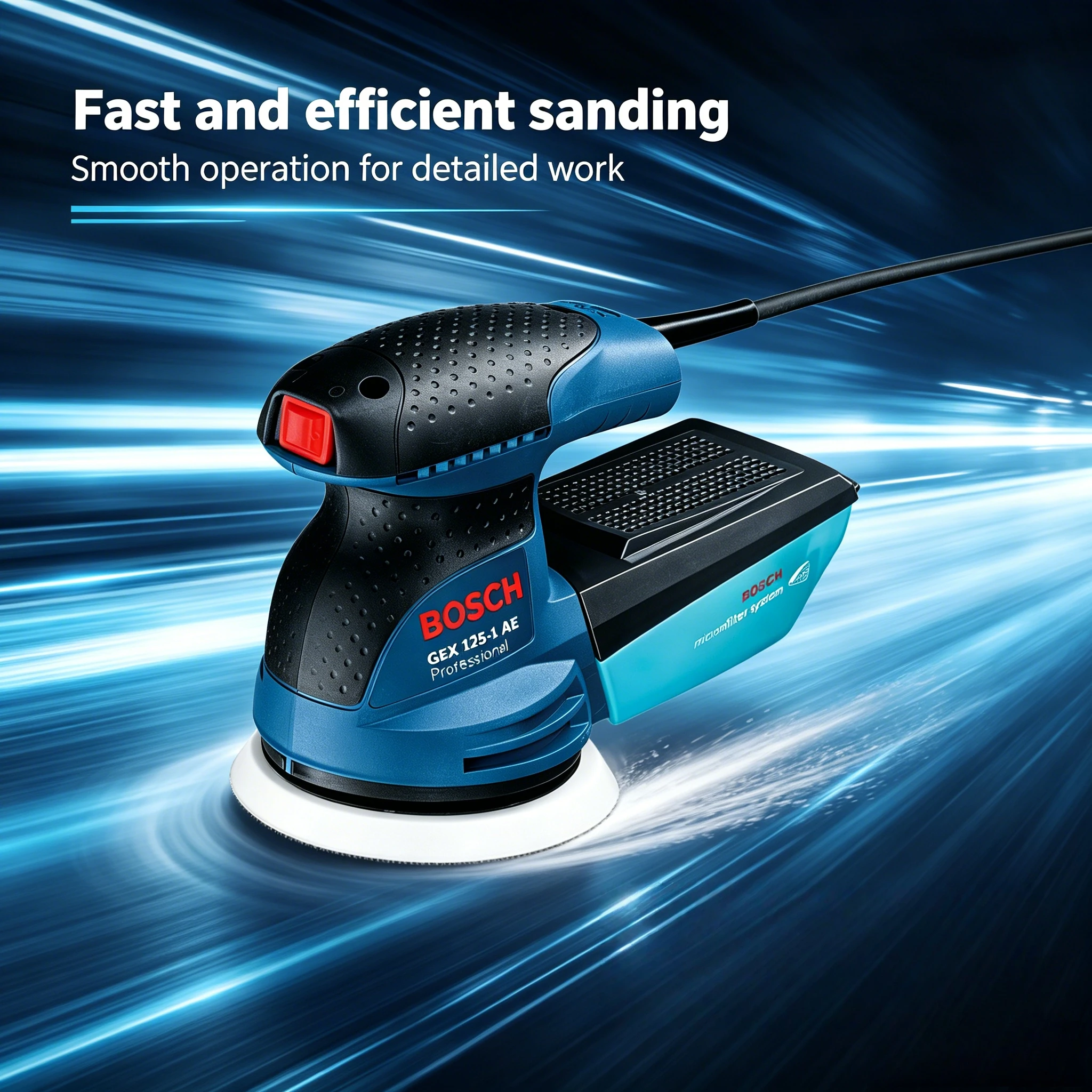 Power Tools Sander - เครื่องขัดกระดาษทรายแบบออร์บิท BOSCH GEX 125-1AE, 220V 125