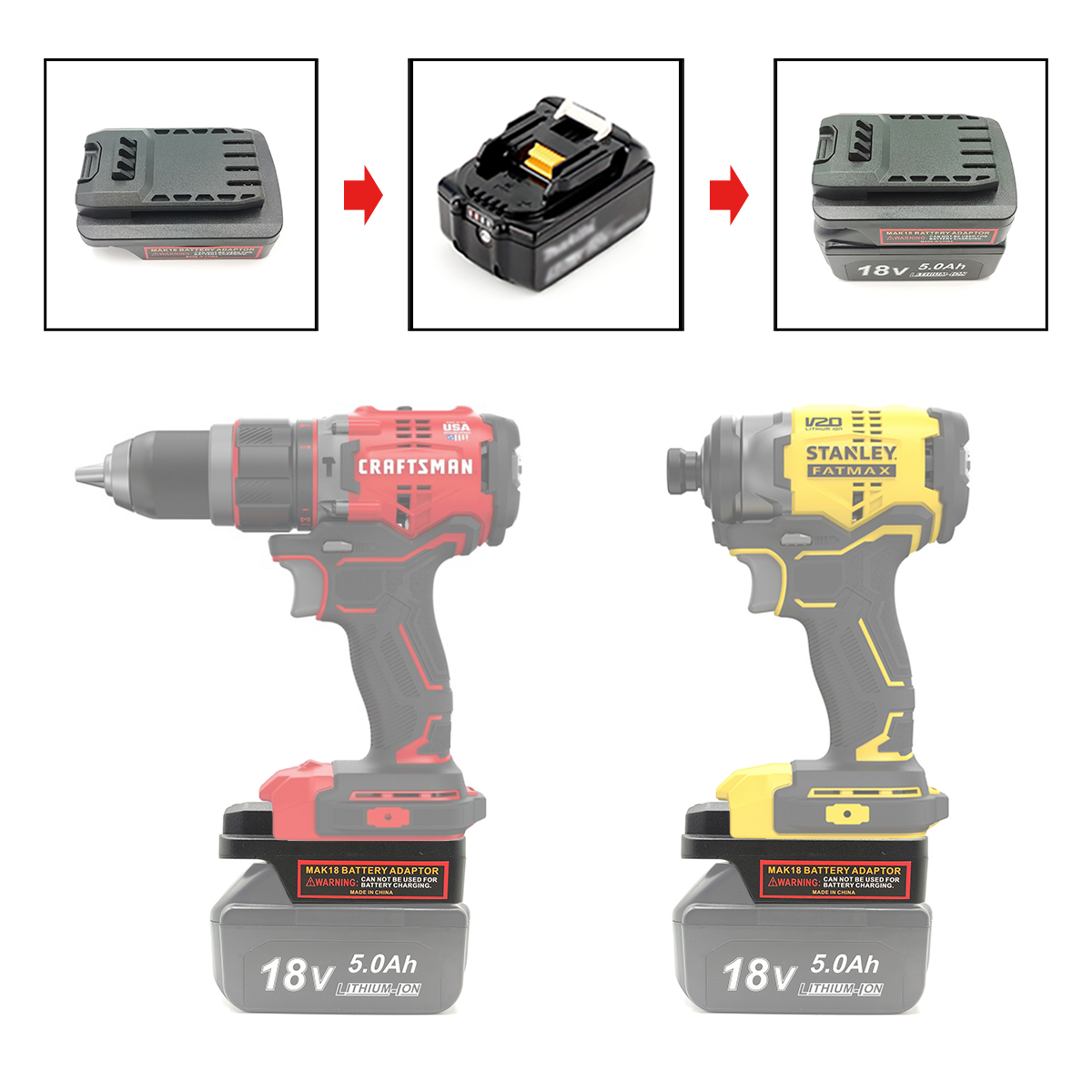 แบตเตอรี่แปลงอะแดปเตอร์สําหรับ - Power Tools Stanley บทวิจารณ์และราคา