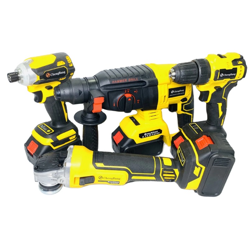 ชุดเครื่องมือไฟฟ้าไร้สาย 4 ชิ้ - Power Tools Yellow บทวิจารณ์และราคา